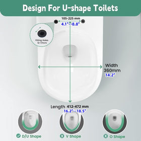 SADALAK elongated toilet seat, 18 inch, designed for wide compatibility