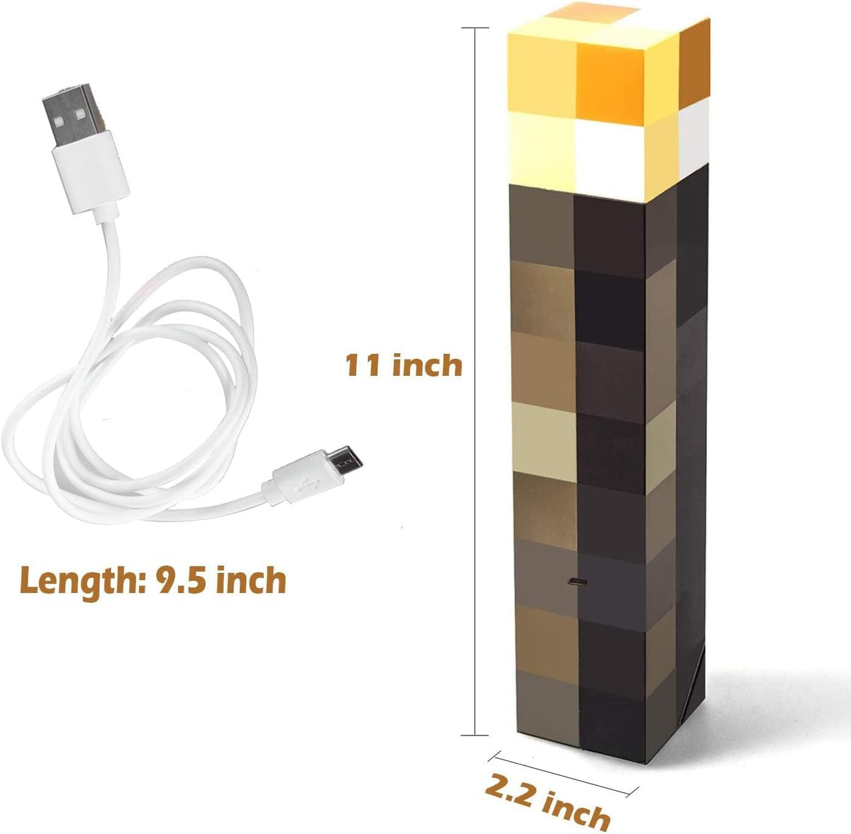 Saderoy torch powered by batteries or USB for flexible setup.