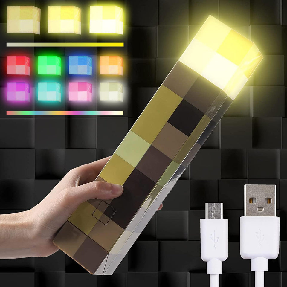Saderoy Light-Up Wall Torch mounted on wall with 7-color glow for ambient lighting.