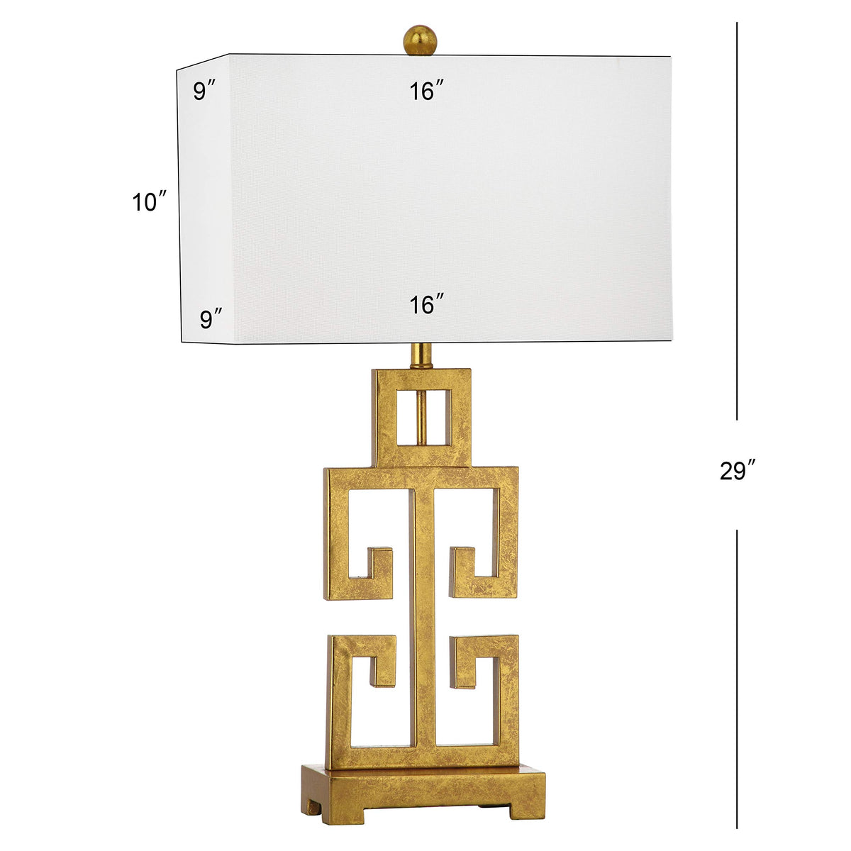 SAFAVIEH Greek Key lamp shade in white rectangular shape for clean, modern illumination
