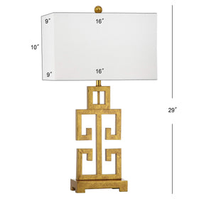 SAFAVIEH Greek Key lamp shade in white rectangular shape for clean, modern illumination