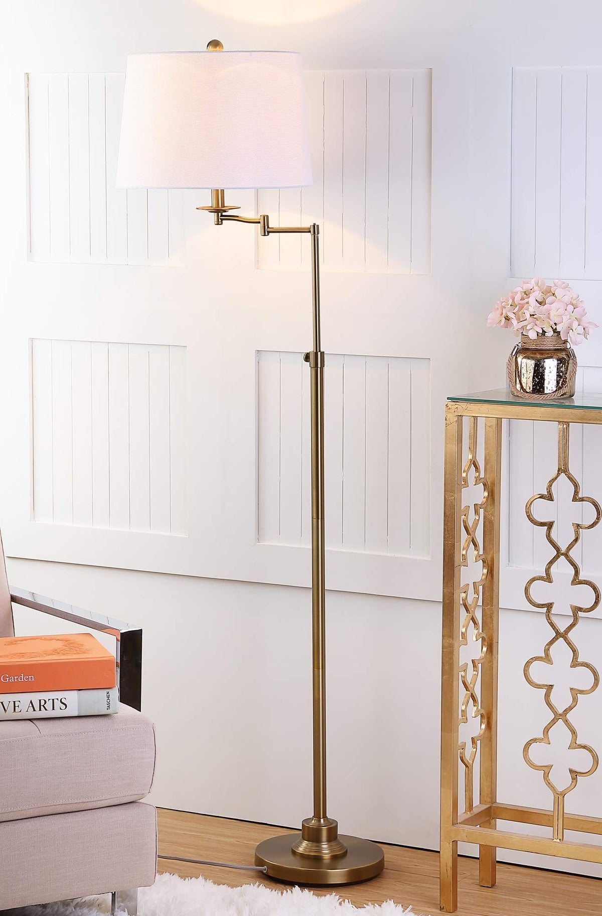Nadia floor lamp in a living room setup for ambient task lighting