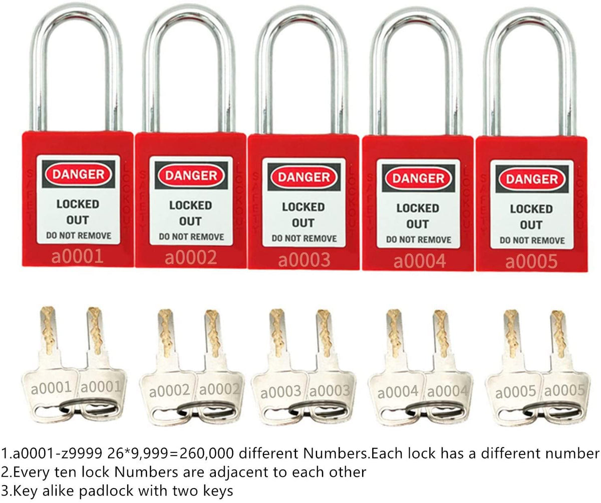 SAFBY lockout 5pcs set close-up of safe cylinder design for secure isolation