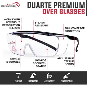 Safe Handler Duarte anti-fog coating visible on lens surface