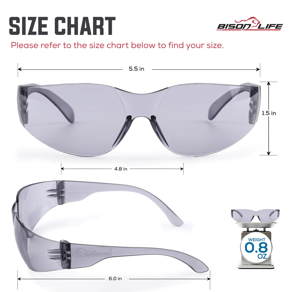 SAFE HANDLER Hyline safety glasses 99% UV protection for outdoor use