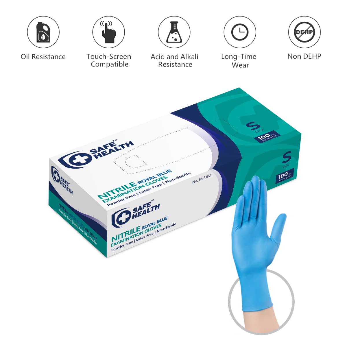 Safe Health case of 1000 nitrile gloves for versatile use.