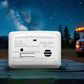 Safe T Alert 20-series RV propane alarm installation for compact, space-saving protection.