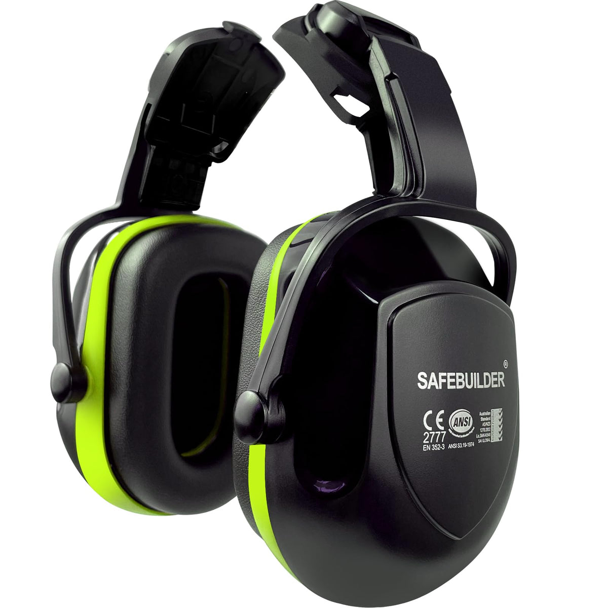 SAFEBUILDER 30dB ear muffs with hard hat compatibility for noisy job sites