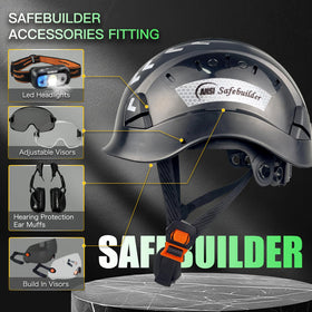 SAFEBUILDER helmet with stable 6-point suspension and adjustable chinstrap