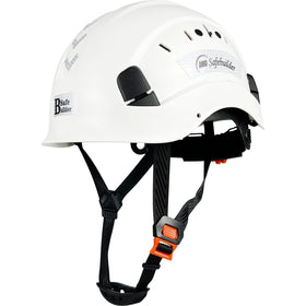 SAFEBUILDER ABS hard hat with slot ventilation for cooling on hot job sites.