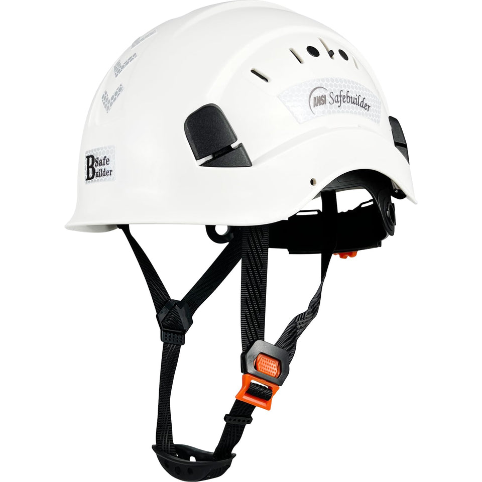 SAFEBUILDER ABS hard hat with slot ventilation for cooling on hot job sites.