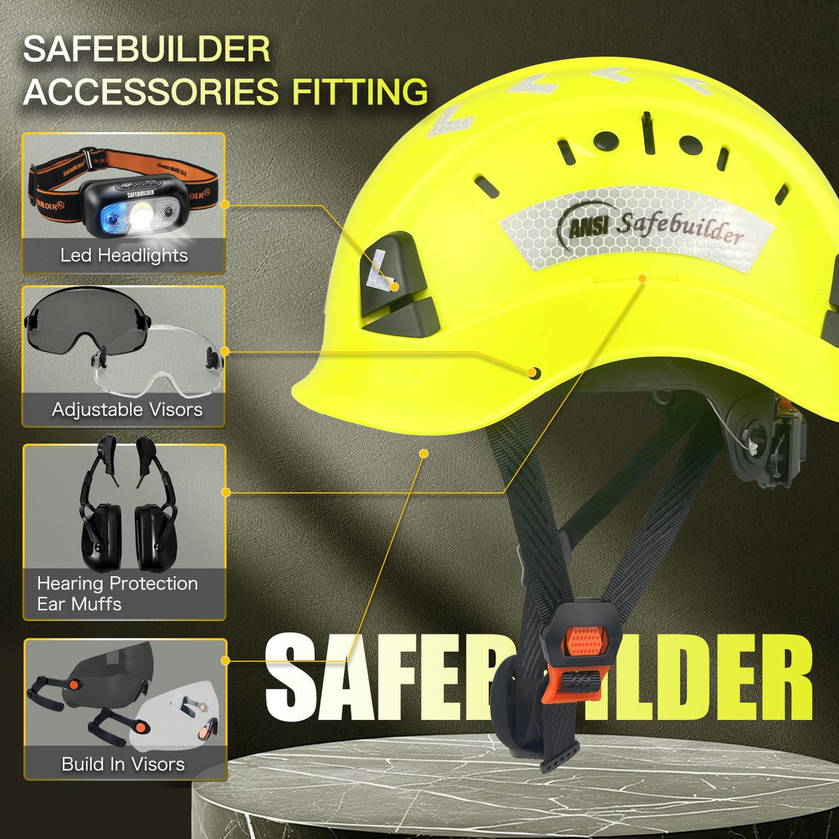 SAFEBUILDER ABS material helmet provides reliable protection in tough workplaces