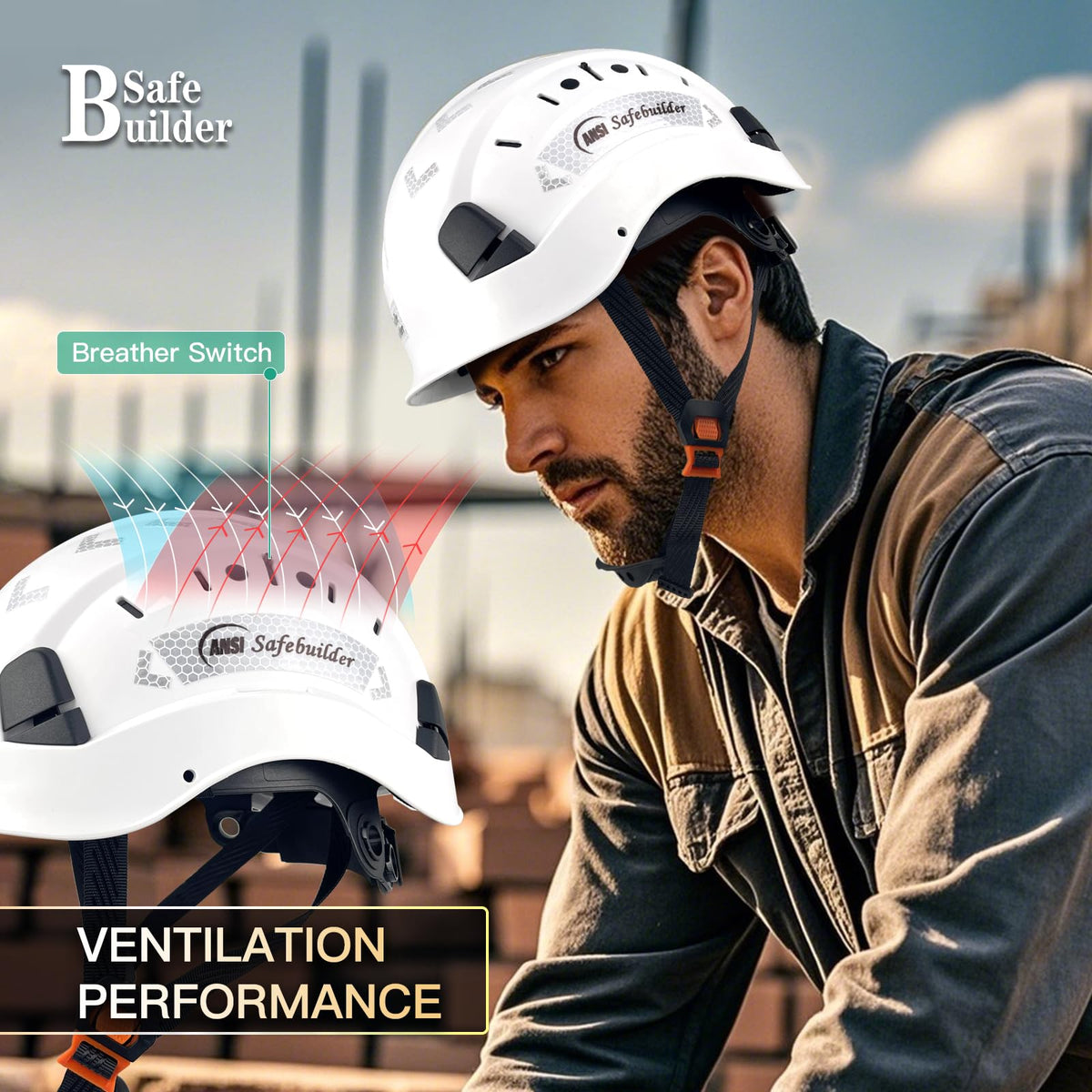 SAFEBUILDER clear visor attachment for improved visibility during daily work.