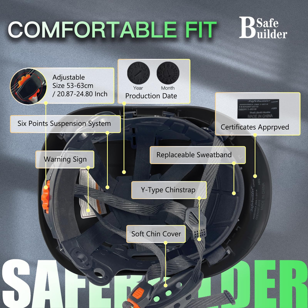 SAFEBUILDER ventilated design helps keep you cool