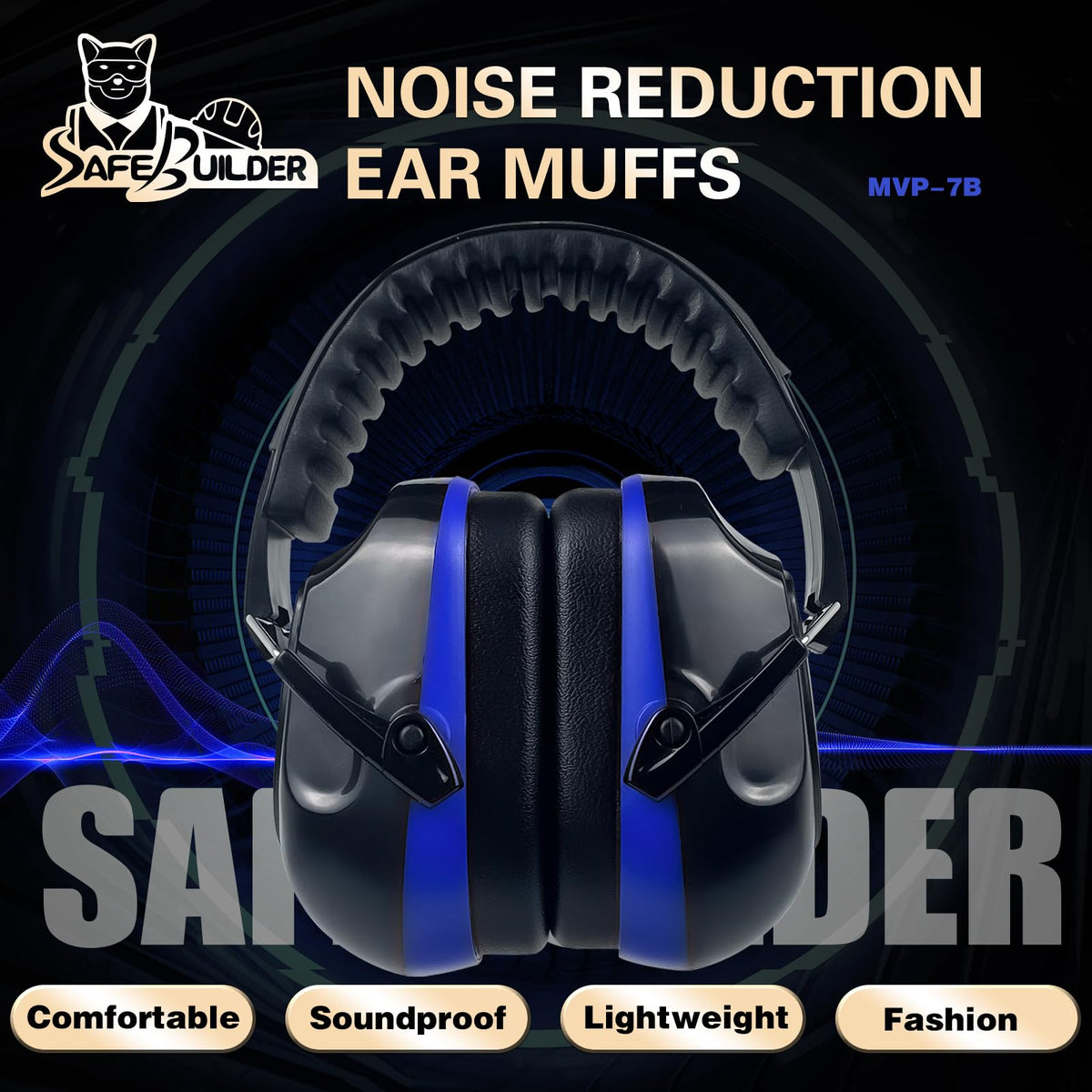 SAFEBUILDER MVP-07B adjustable headband shown for a comfortable fit across sizes.