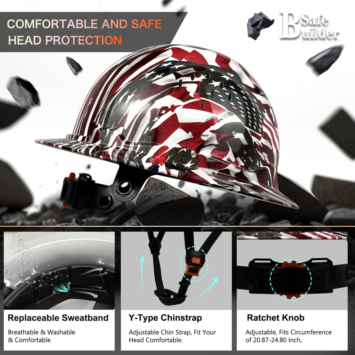 SAFEBUILDER SBD-G1C visor-compatible design for eye protection options.