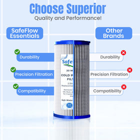 SafeFlow Essentials sediment-reduction focus captures rust and particles