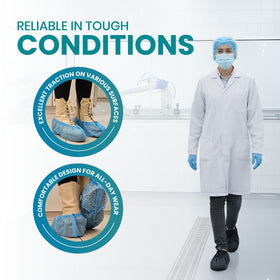 SAFEKO pack of 100 disposable boot covers ready for quick disposal