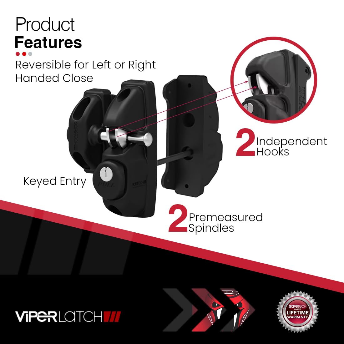 Safetech ViperX2 rust-resistant metal construction for outdoor use