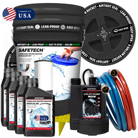 SafeTech flushing kit bucket with screw-top lid for spill-free transport and storage