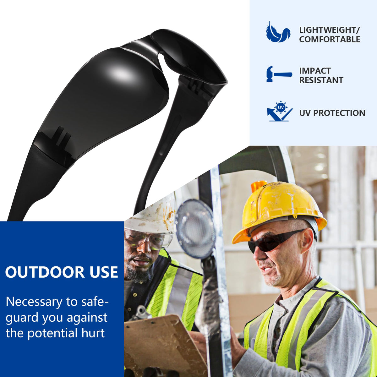 SAFETISAN wrap-around comfort fit for extended wear during labs, construction, or DIY.