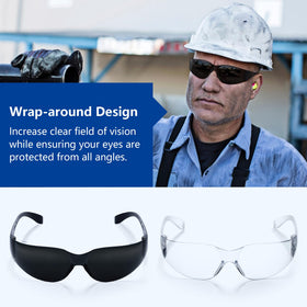 SAFETISAN lightweight goggles reduce pressure with flexible temples and curved tips.