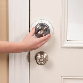 Safety 1st Secure Mount behind existing hardware for clean, adhesive-free mounting