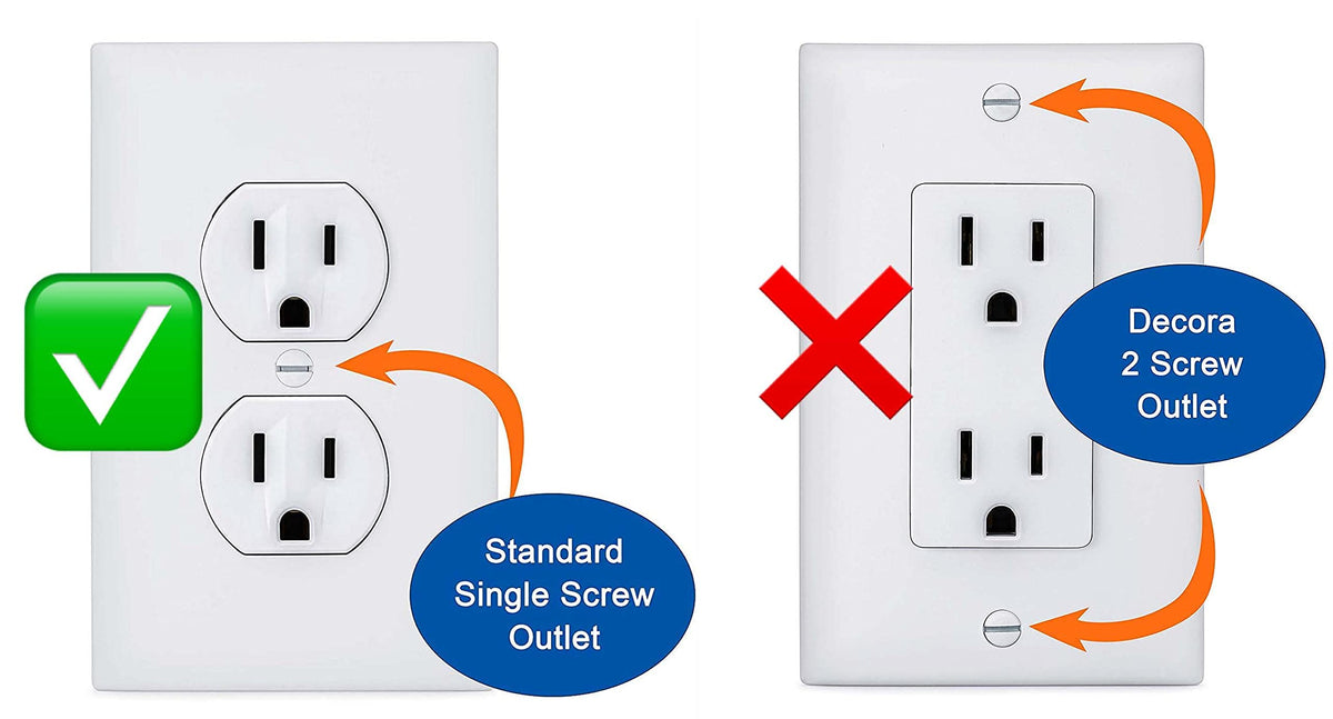 Safety Innovations Decora-style self-closing outlet cover with top and bottom screws in white