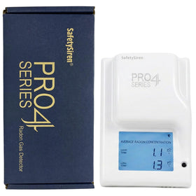 Safety Siren Pro4 front view, plug-in radon detector for home use.