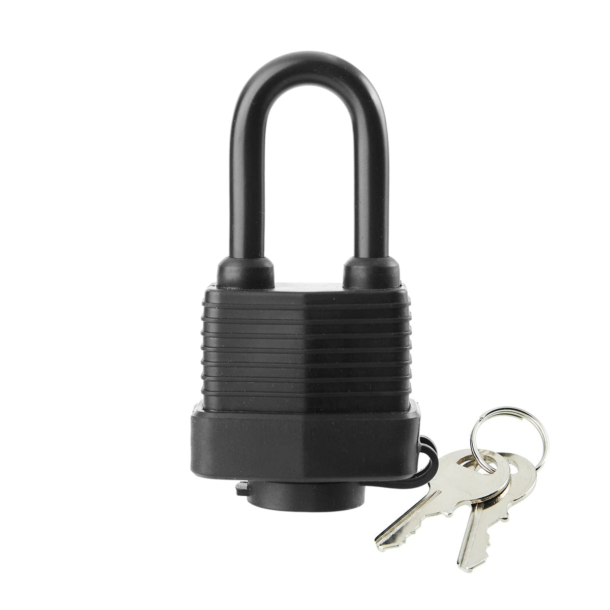 SafiSwords laminated steel padlock with hardened shackle for extra security.