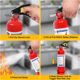 Sagafe extinguisher with a 15-foot discharge range in view