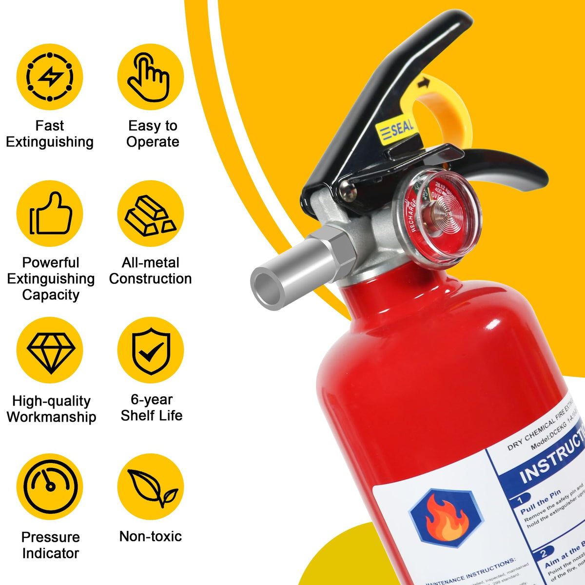 Sagafe extinguisher quick-release handle shown for fast activation