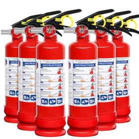 Sagafe 6-pack ABC extinguishers, front view, ready for home safety and quick access.
