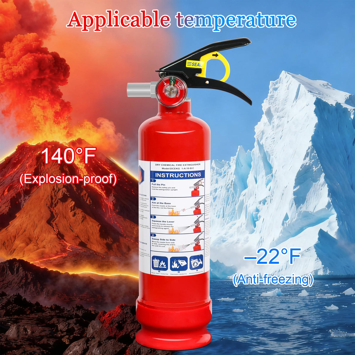 Sagafe extinguisher in vehicle glovebox for on-the-go protection.