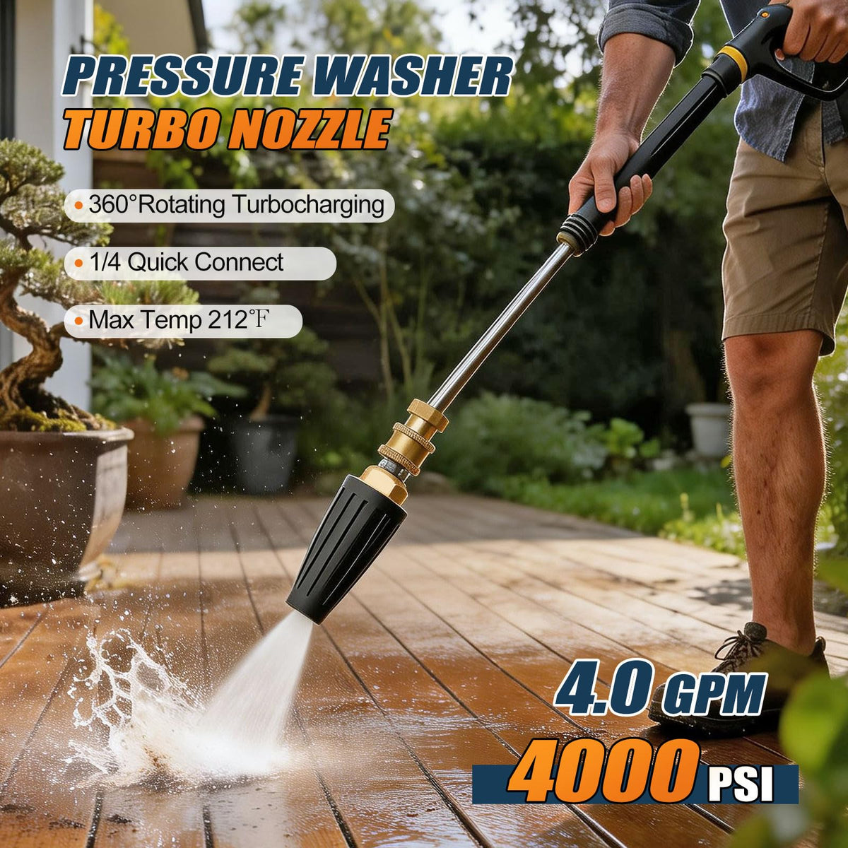 SAGEWOLF nozzle tip green 25deg widens spray for patios and terraces