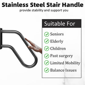 Sahans black powder coated outdoor handrail resists rust and weathering