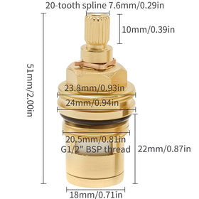 Saihisday brass-ceramic replacement cartridge for durable performance