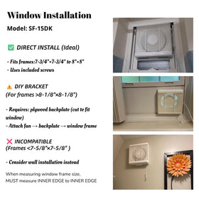 SAILFLO 6-Inch window fan installation cord for easy setup.