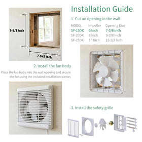 SAILFLO 6-Inch window fan overheat protection for safe operation.