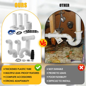 Saillong flanged tailpieces illustrate efficient transfer from sink to plumbing.