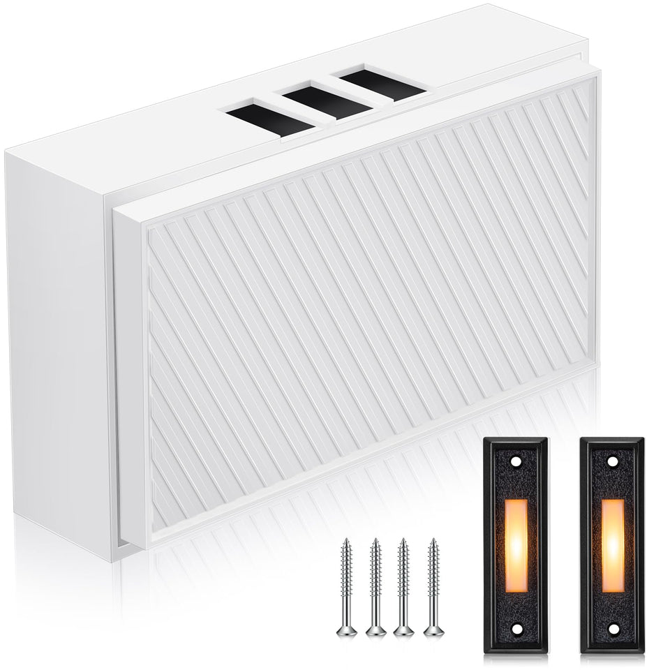 Saillong wired doorbell chime front cover showing dual-tone capability.