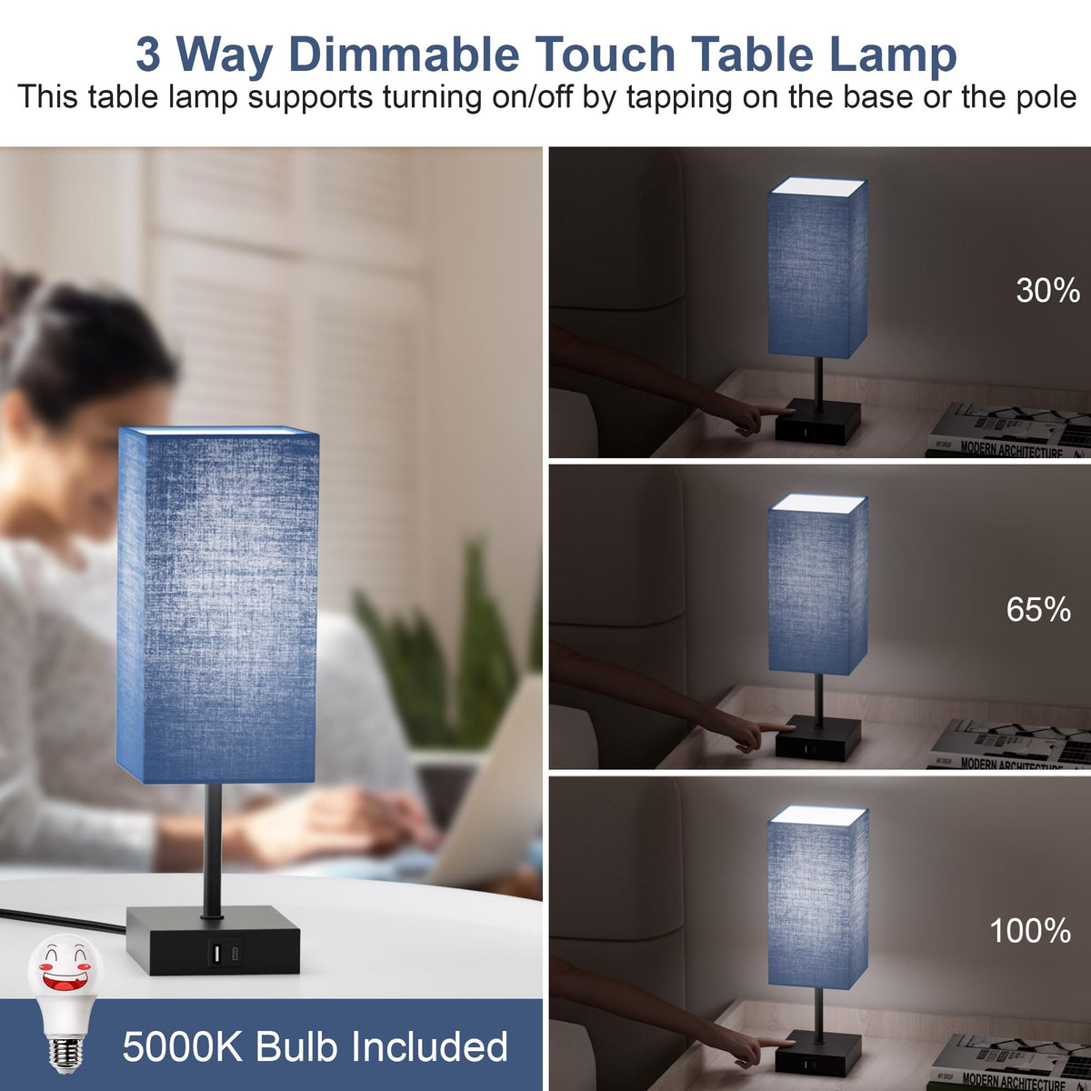 Sailstar 3-way dimmable touch lamp offering adjustable brightness at a tap