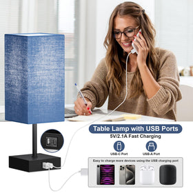 Sailstar lamp with USB-C and USB-A ports for convenient device charging