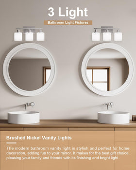 Sailstar brushed-nickel bathroom light with modern corrosion resistance
