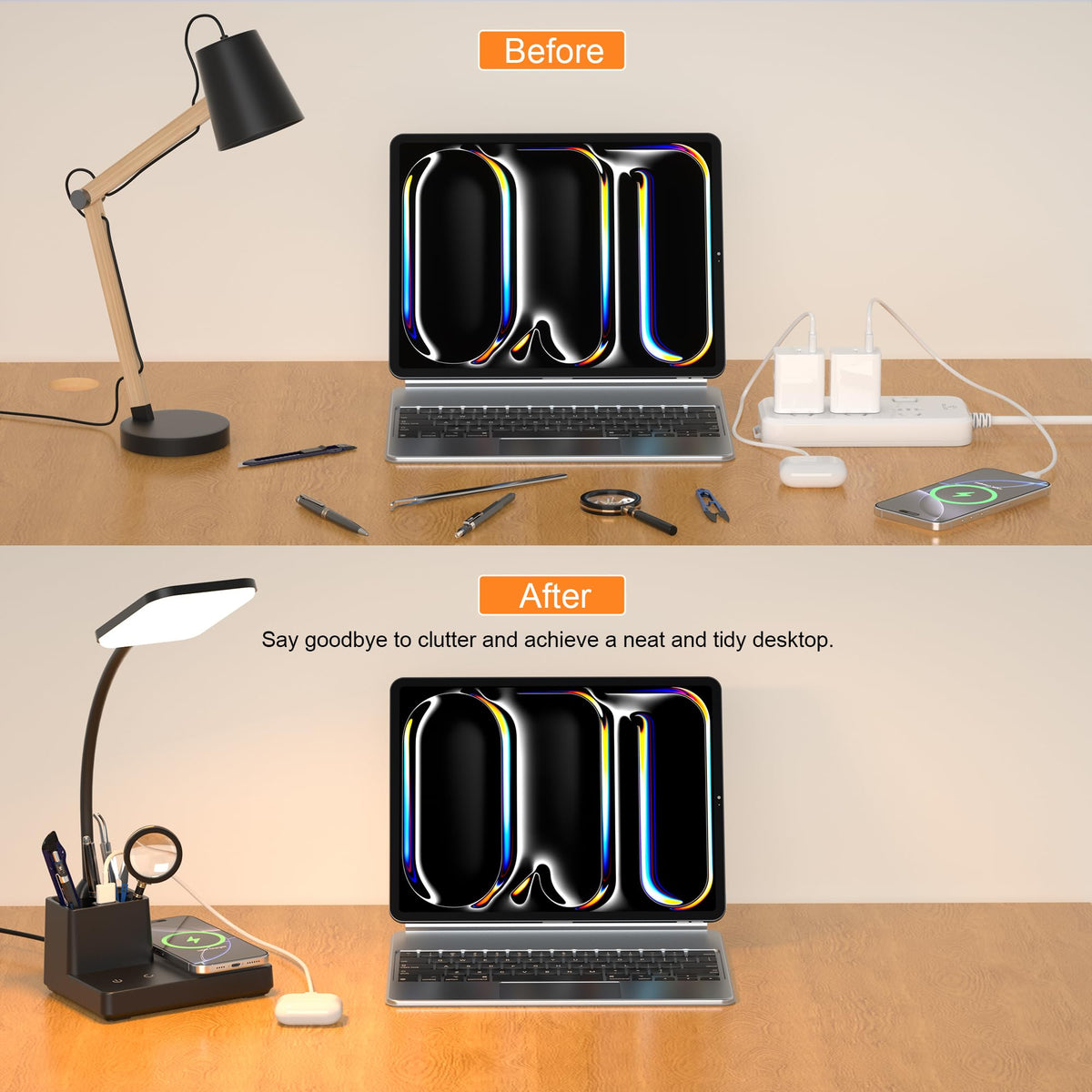 Sailstar Desk Lamp 360° flexible arm adjusts light precisely.