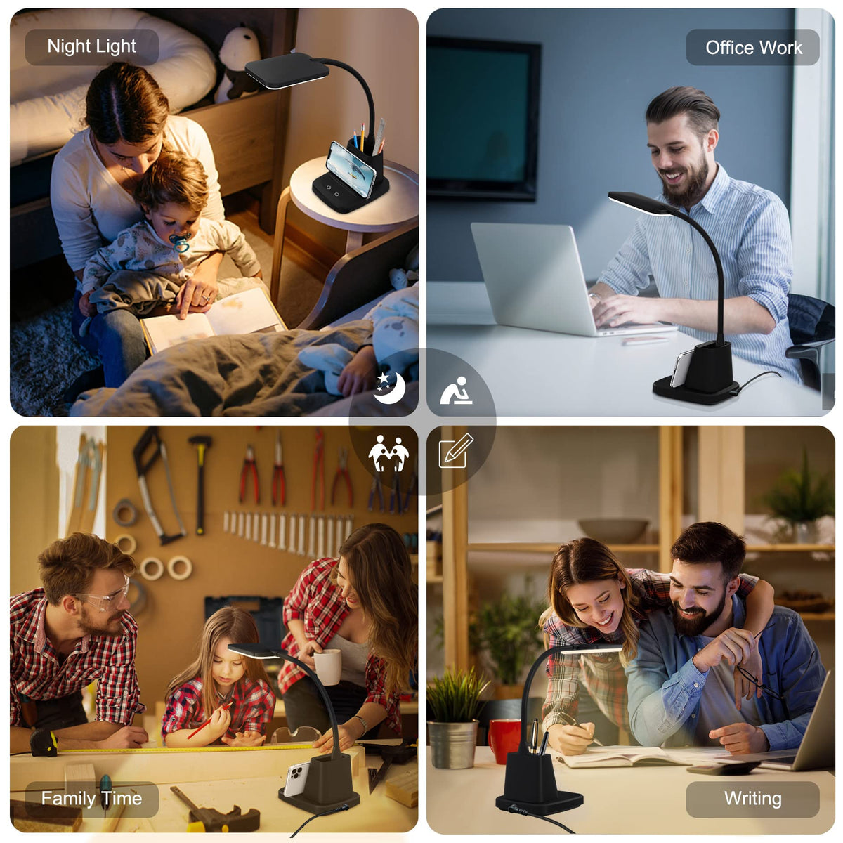 Sailstar Desk Lamp adjustable neck for flexible positioning.