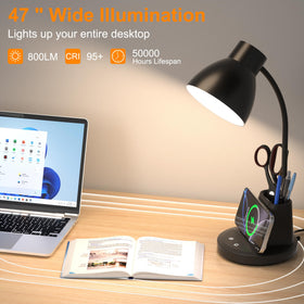 Sailstar LED desk lamp with stepless dimming from 5 to 100 percent.