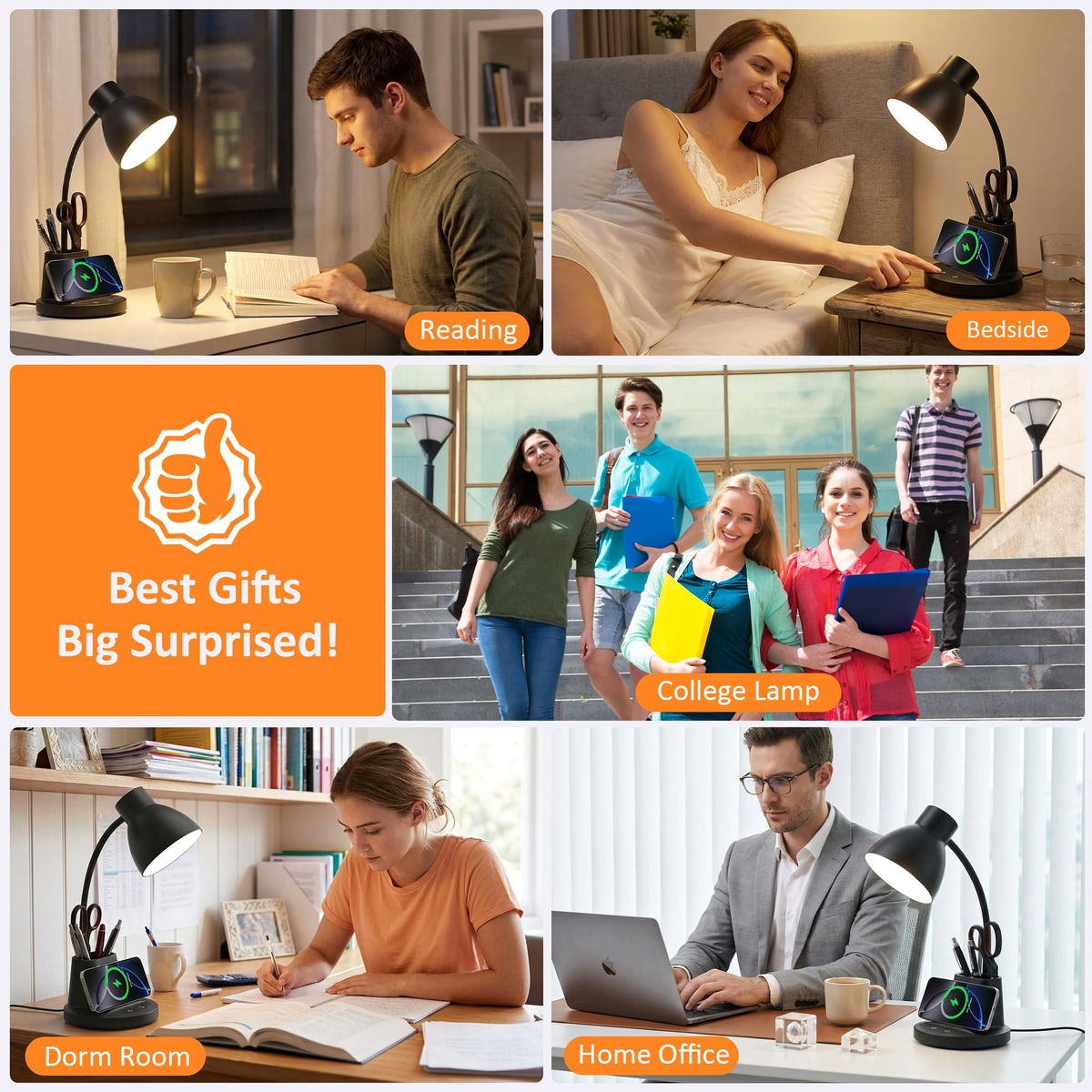 Sailstar desk lamp fits dorm rooms and small spaces.