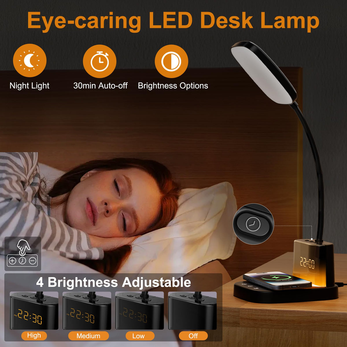 Sailstar desk lamp with three color modes for any mood