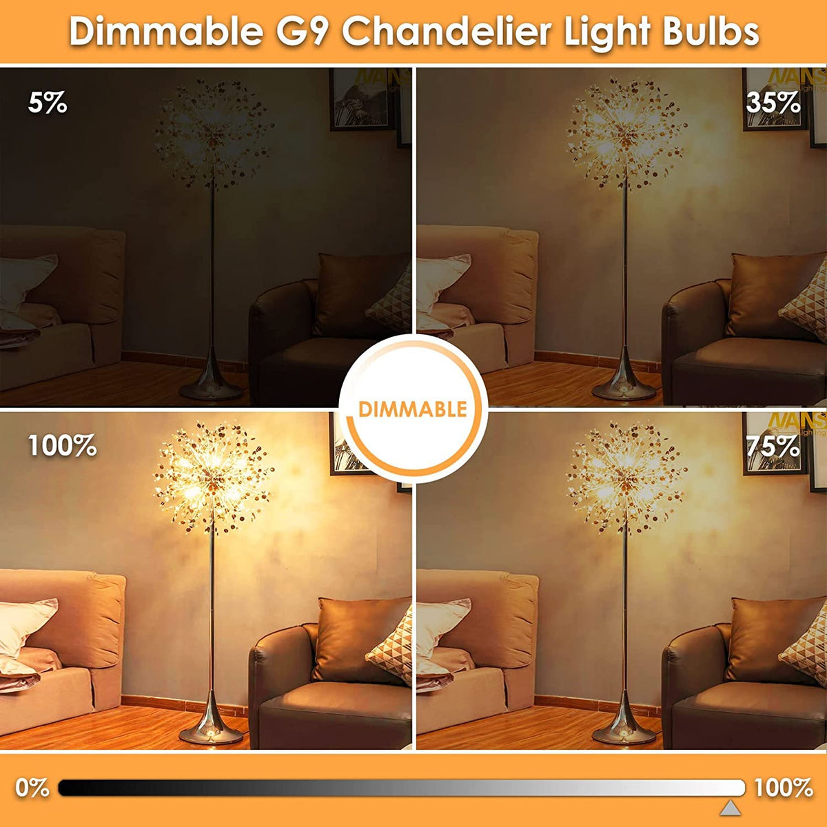 Sailstar G9 bulb warm 3000K creates cozy ambience.